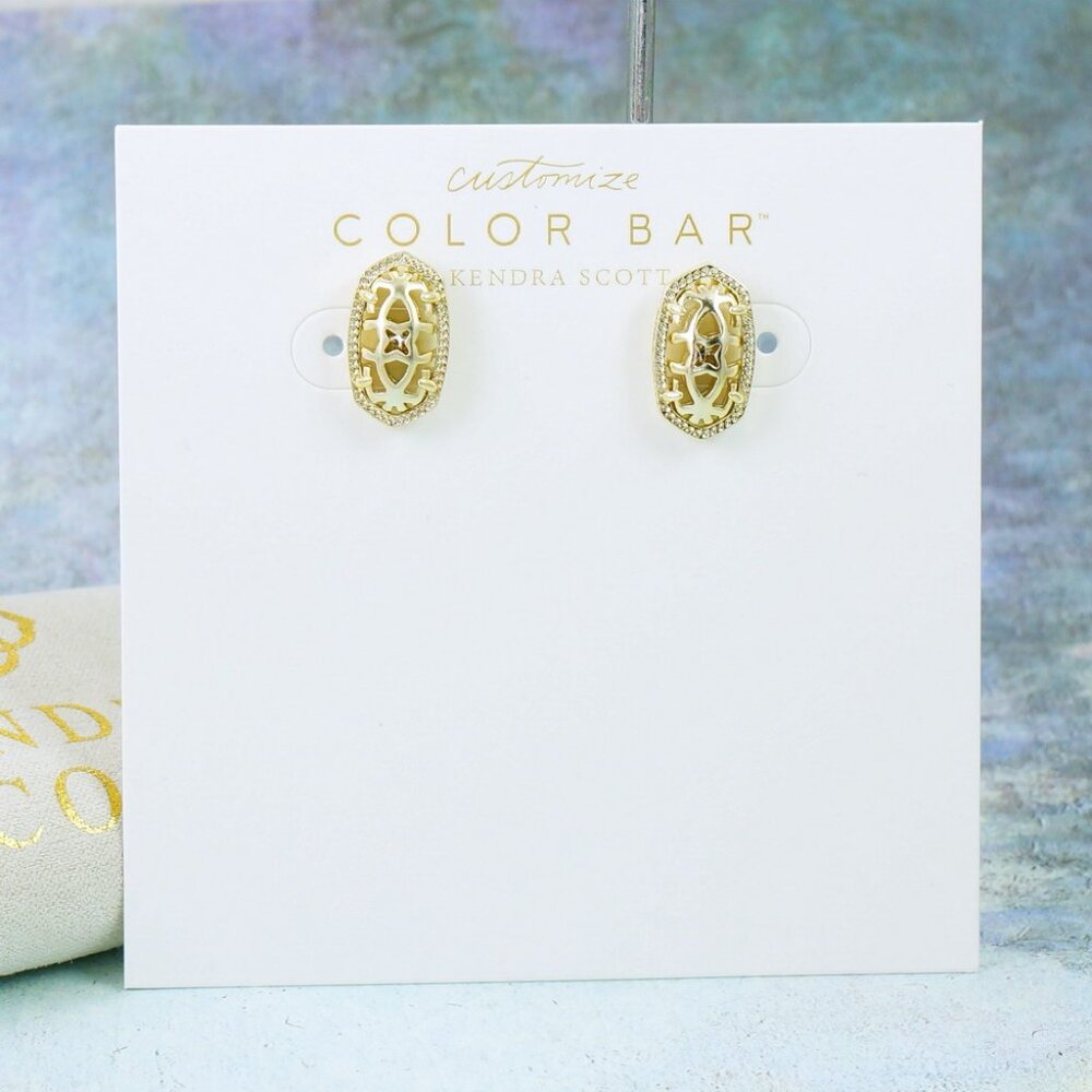 Kendra Scott Ellie Filigree Stud Earrings Gold Plated